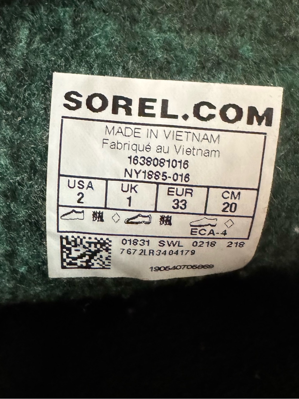 SOREL Kids Winter Snow Boots Size 2 - Picture 6 of 6